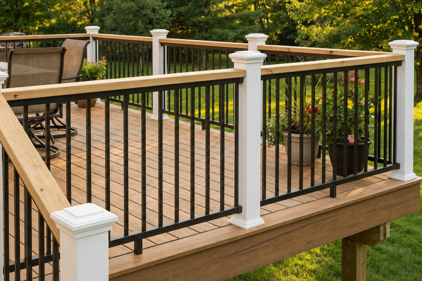 Deck railing installation